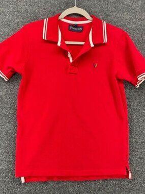 Allen Solly Polo Shirt Womens M Red Collared Short Sleeve Preppy Nautical Tennis